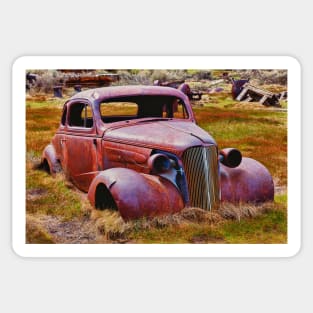 Old rusty car Bodie Ghost Town Sticker